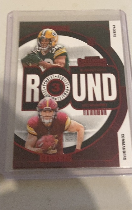 2024 Panini Contenders Round Numbers #14 Marshawn Lloyd / Luke McCaffrey — front