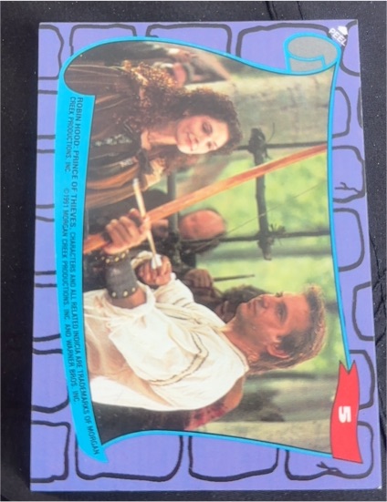 1991 Topps Robin Hood Prince of Thieves #5 Happily Ever After Sticker — front