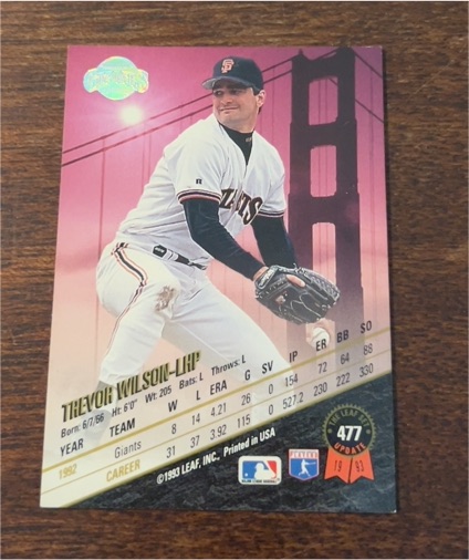 1993 Leaf #477 Trevor Wilson — front