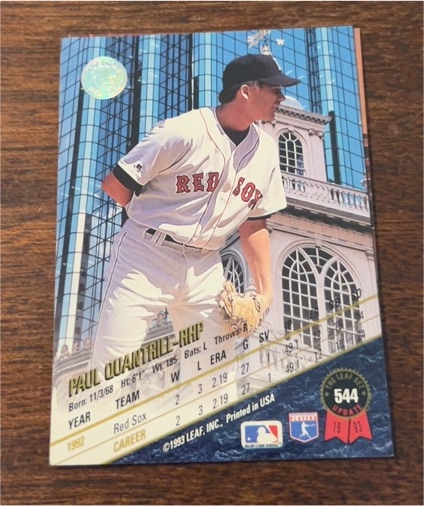 1993 Leaf #544 Paul Quantrill — front