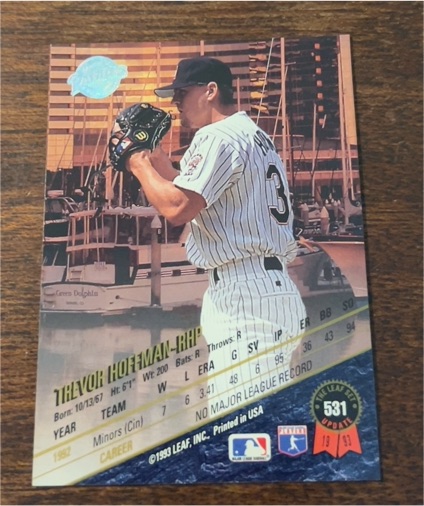 1993 Leaf #531 Trevor Hoffman — front