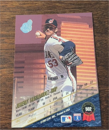 1993 Leaf #502 Wesley Hernandez — front