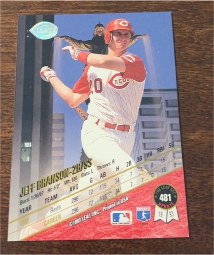 1993 Leaf #481 Jeff Branson — front