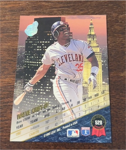 1993 Leaf #528 Wayne Kirby — front