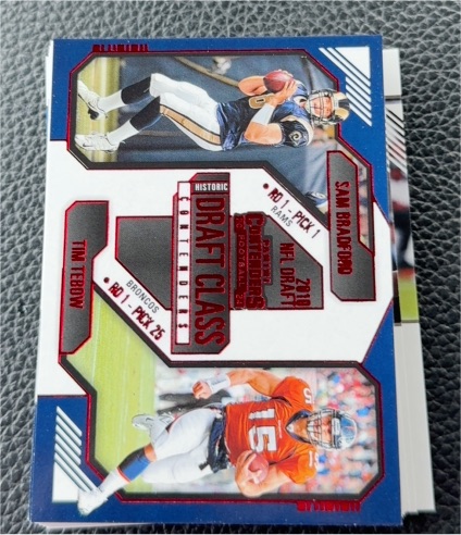 2024 Panini Contenders Historic Draft Class #25 Sam Bradford / Tim Tebow — front