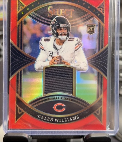 2024 Panini Select #RS-CWS Caleb Williams Rookie Swatches Red Prizm — front