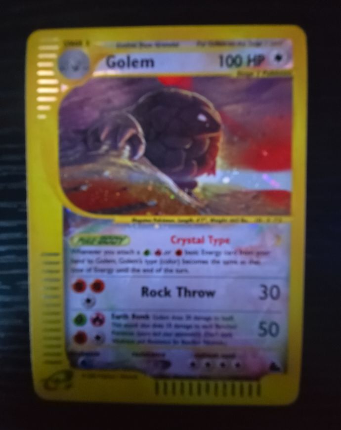 2003 Pokemon Skyridge #148 Golem Crystal Holo — front