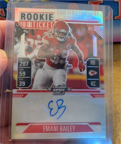 2024 Panini Contenders Optic #177 Emani Bailey Rookie Ticket — front