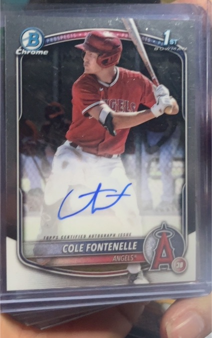 2025 Bowman Chrome #CPA-CF Cole Fontenelle — front
