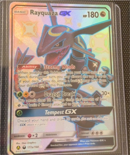 2018 Pokémon TCG Celestial Storm #177a Rayquaza GX — front