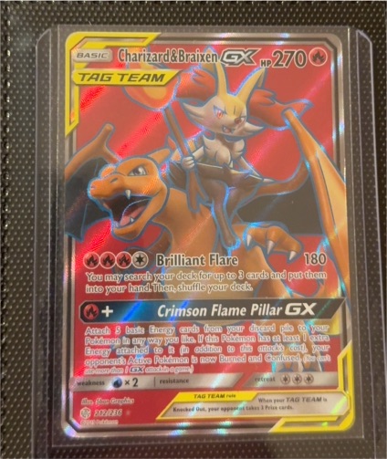 2019 Pokémon Sun & Moon Cosmic Eclipse #212 Charizard & Braixen GX — front