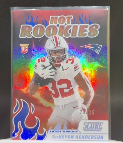 2025 Panini Score #12 TreVeyon Henderson Hot Rookies Artist's Proof — front