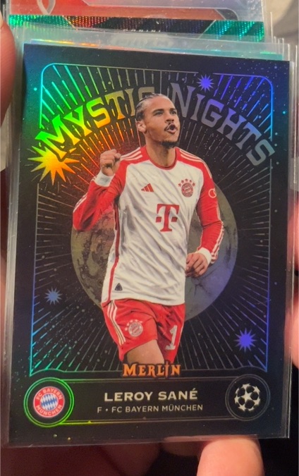 2023-24 Topps Merlin UEFA Club Competitions Mystic Nights #MN-7 Leroy Sané — front