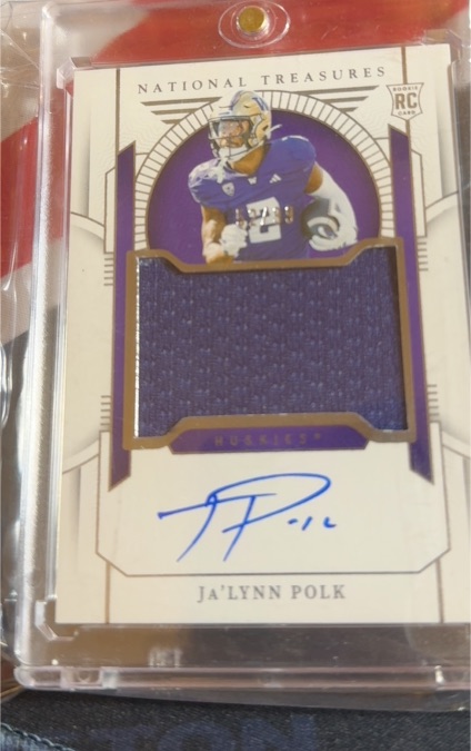 2024 Panini National Treasures Ja'Lynn Polk Rookie Patch Auto Huskies — front