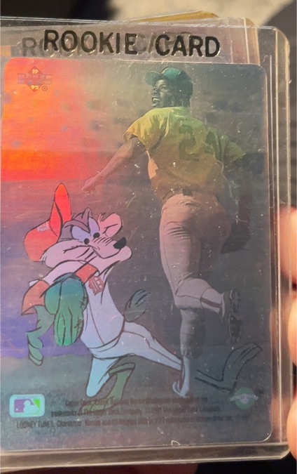 1991 Upper Deck Comic Ball #2 Ken Griffey Jr. & Wile E. Coyote — front