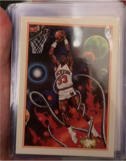 1992-93 Skybox Hoops #AC1 Patrick Ewing Patrickman — front