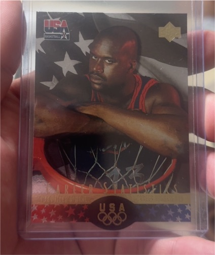 1996 Upper Deck USA Basketball SP Career Statistics #S5 Shaquille O'Neal — front