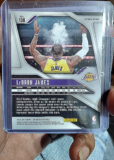 2024-25 Panini Prizm #130 LeBron James — back
