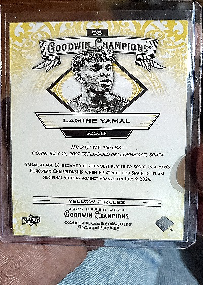 2025 Upper Deck Goodwin Champions #98 Lamine Yamal — back