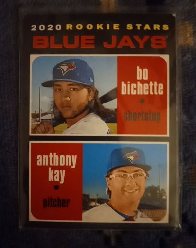 2020 Topps Heritage #52 Bo Bichette / Anthony Kay Rookie Stars — front