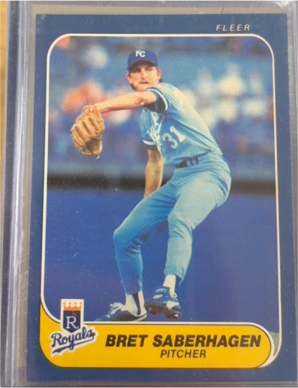 1986 Fleer #19 Bret Saberhagen — front