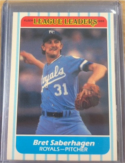 1986 Fleer League Leaders #37 Bret Saberhagen — front