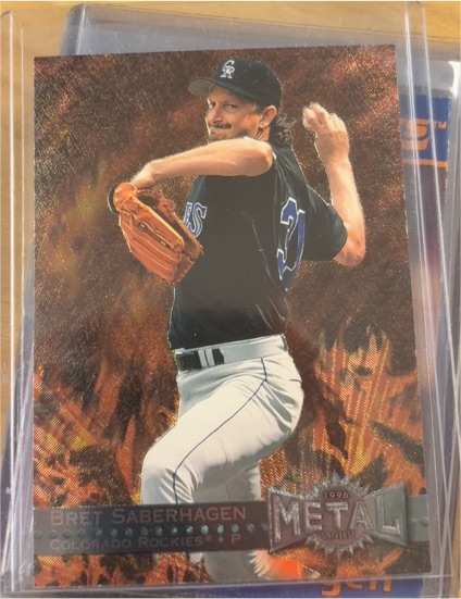 1996 Fleer Metal Universe #157 Bret Saberhagen — front