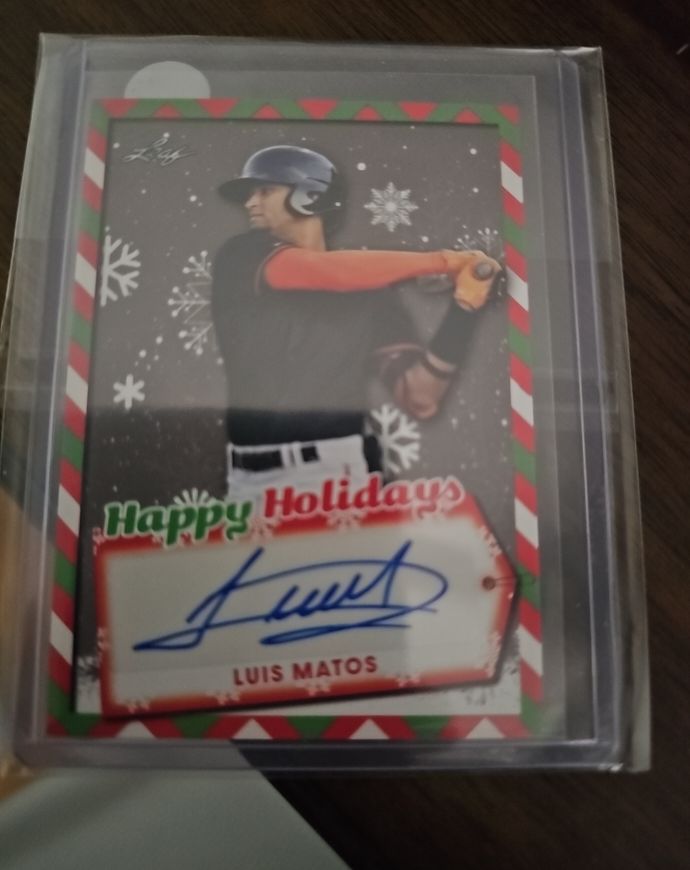 2022 Leaf Happy Holidays Auto #HH-LM2 Luis Matos — front