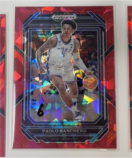 2023-24 Panini Prizm Draft Picks #74 Paolo Banchero Red Ice Duke Blue Devils — front