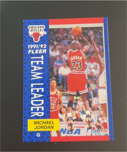 1991-92 Fleer #375 Michael Jordan Team Leaders — front