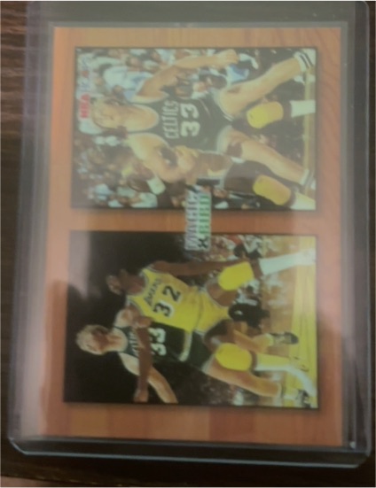 1993-94 NBA Hoops #MB1 Magic Johnson, Larry Bird — front