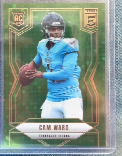 2025 Panini Donruss Elite #101 Cam Ward Green Disco Rookie Card — front