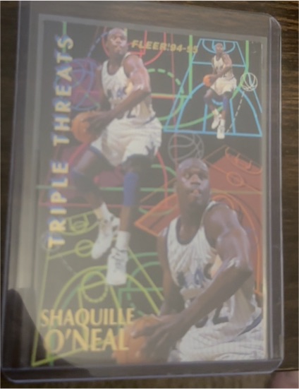 1994-95 Fleer Triple Threats #7 Shaquille O'Neal — front
