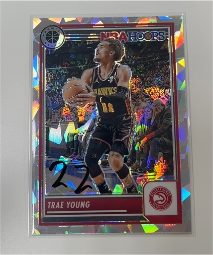 2023-24 Panini NBA Hoops Premium Stock #82 Trae Young — front