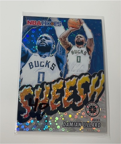 2023-24 Panini NBA Hoops Premium Stock #6 Damian Lillard Sheesh — front