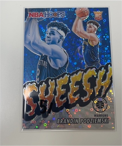 2023-24 Panini NBA Hoops Premium Stock #21 Brandin Podziemski Sheesh Silver Prizm Rookie — front
