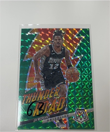 2022-23 Panini Mosaic Thunder Road Green Mosaic Prizm #11 Ja Morant — front
