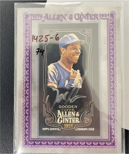 2024 Topps Allen & Ginter Mini Framed Autograph #MA-DG Dwight Gooden — front