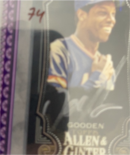 2024 Topps Allen & Ginter X Dwight Gooden Silver Ink Framed Auto — front