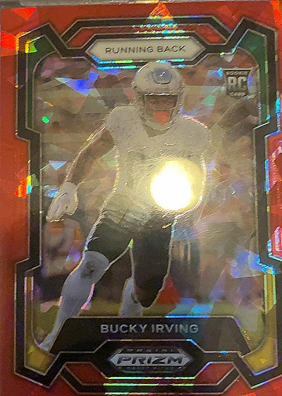 2023 Panini Prizm Bucky Irving Red Ice Rookie Card — front