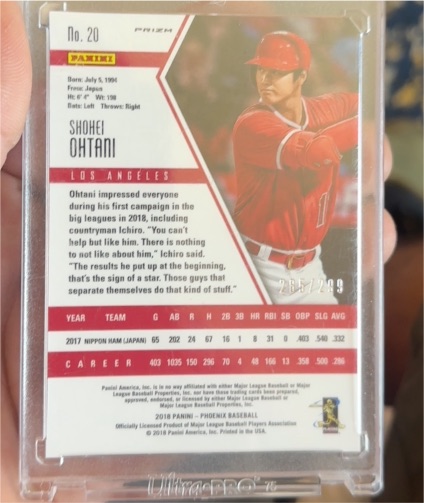 2018 Panini Prizm #20 Shohei Ohtani — front