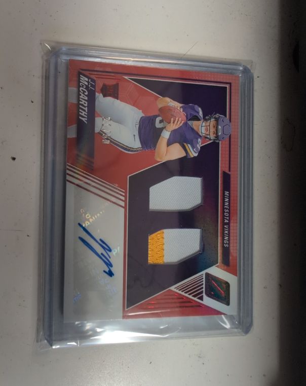 2024 Panini Phoenix Dual Patch Autograph Luke McCaffrey — front