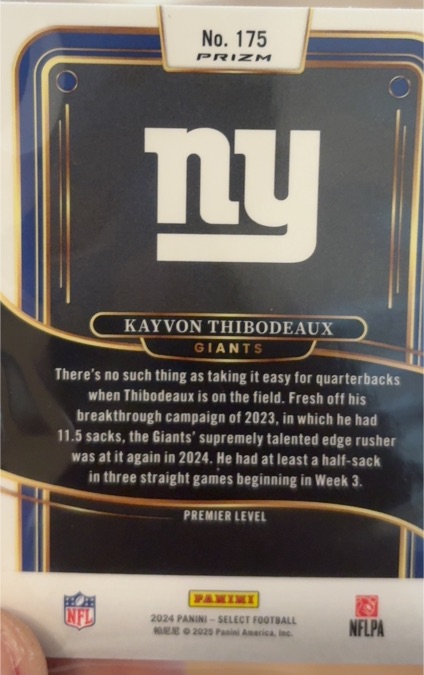 2024 Panini Select Premier Level #175 Kayvon Thibodeaux — front