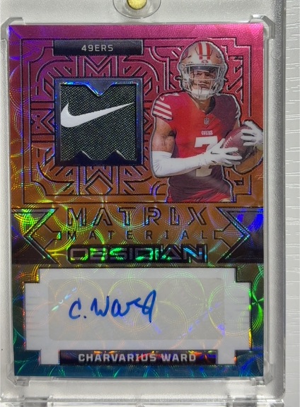 2024 Panini Obsidian Matrix Material #MMA-CWD Charvarius Ward — front