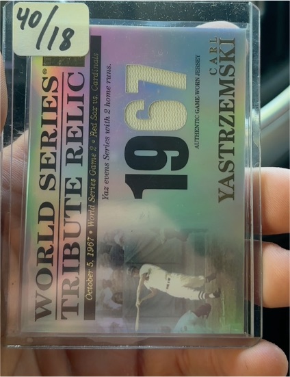 2003 Topps Tribute World Series Tribute Relic #40/18 Carl Yastrzemski — front