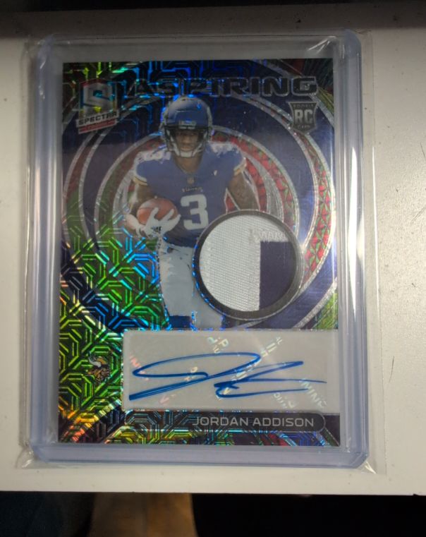 2023 Panini Spectra Aspiring Rookie Patch Auto Jordan Addison — front