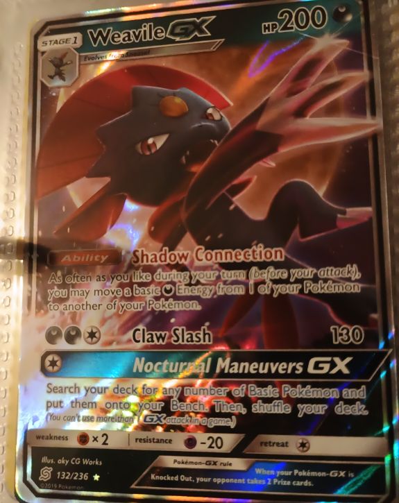 2019 Pokemon Unified Minds #132 Weavile GX — front
