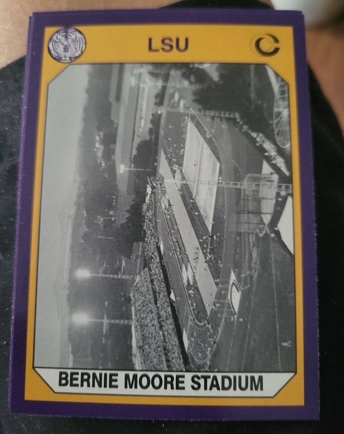1990 Collegiate Collection LSU Tigers #48 Bernie Moore Stadium — front