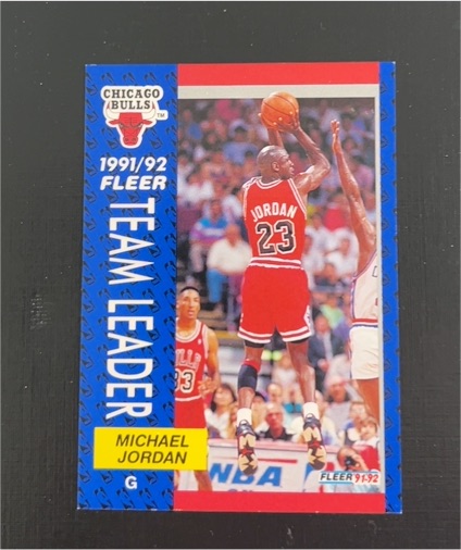 1991-92 Fleer #375 Michael Jordan Team Leader Chicago Bulls — front