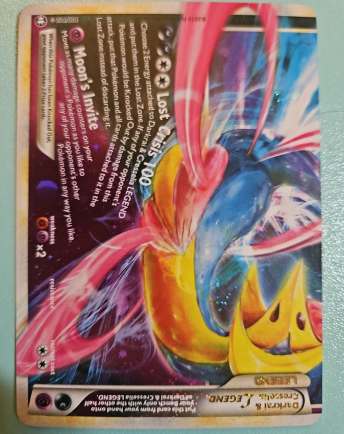 2010 Pokémon Triumphant #100 Darkrai & Cresselia Legend — front